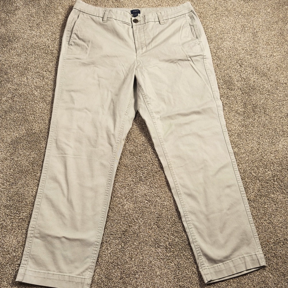 J.Crew Khaki Chino Pants Straight Leg Workwear Preppy Size‎ 14